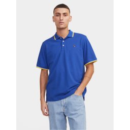 Jack & Jones Тениска с яка и копчета Bluwin 12169064 Син Regular Fit