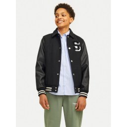 Jack & Jones Junior Яке бомбър Carter 12261333 Черен Regular Fit