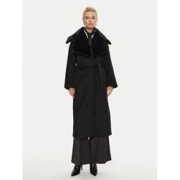 Bruuns Bazaar Вълнено палто Furra BBW4109 Черен Loose Fit