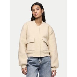 Pieces Яке бомбър Fully 17152505 Кремав Regular Fit