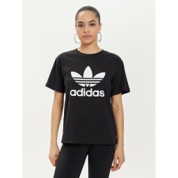 adidas Тишърт Trefoil IR9533 Черен Regular Fit
