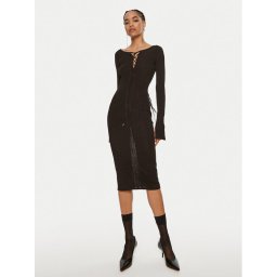 Patrizia Pepe Коктейлна рокля 8A1331 K1QZA K250 Черен Slim Fit