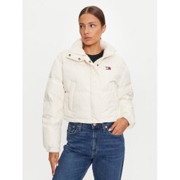 Tommy Jeans Пухено яке Alaska DW0DW18820 Екрю Regular Fit