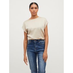 Vila Тишърт Ellette 14059563 Бежов Regular Fit
