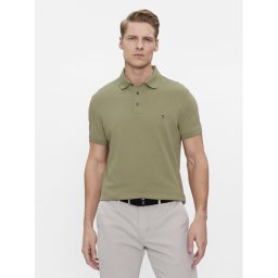 Tommy Hilfiger Тениска с яка и копчета 1985 MW0MW17771 Зелен Slim Fit