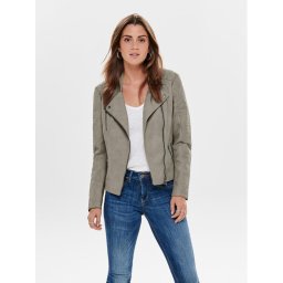ONLY Яке от имитация на кожа Ava 15102997 Сив Regular Fit