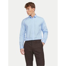 Jack & Jones Риза 12201905 Светлосиньо Slim Fit