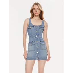 Elisabetta Franchi Дънкова рокля AJ-36S-41E2-002606 Син Slim Fit