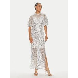 Vila Официална рокля Vidance S/S 14103264 Сребрист Regular Fit