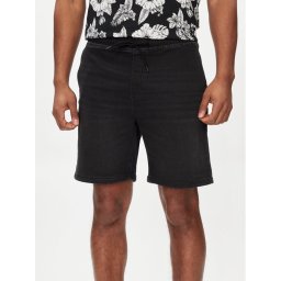 Jack & Jones Дънкови шорти Chris 12249165 Черен Relaxed Fit