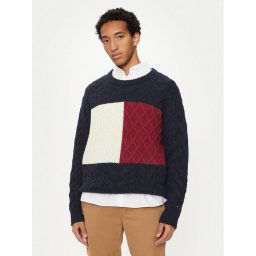 Tommy Hilfiger Пуловер MW0MW36546 Тъмносин Regular Fit