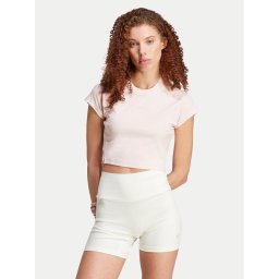 adidas Тишърт Lounge IY6741 Розов Slim Fit