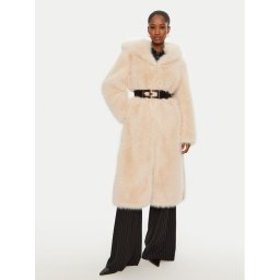 YES LONDON Кожено палто ECO/024 Бежов Regular Fit