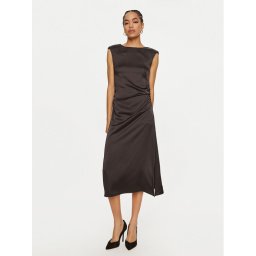 ViCOLO Коктейлна рокля TS0252 Черен Slim Fit