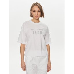 New Balance Тишърт WT41519 Бял Oversize