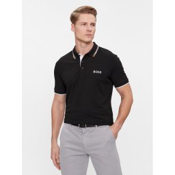 Boss Тениска с яка и копчета Paddy Pro 50469102 Черен Regular Fit