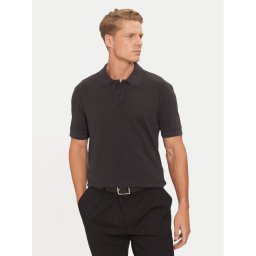Boss Тениска с яка и копчета Prime 50507813 Черен Regular Fit