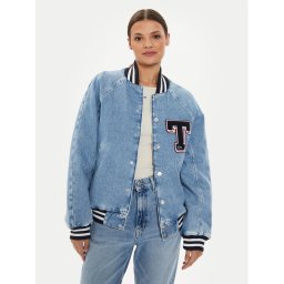 Tommy Jeans Дънково яке Letterman DW0DW18202 Син Oversize
