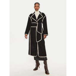 Bruuns Bazaar Вълнено палто Abulas BBW4143 Черен Loose Fit
