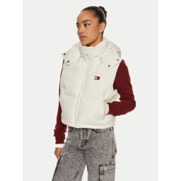 Tommy Jeans Жилетка за костюм Alaska DW0DW18611 Бял Cropped Fit