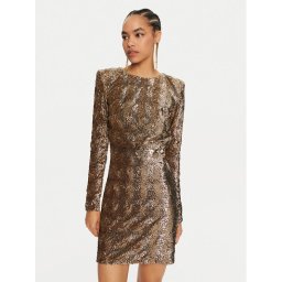 Elisabetta Franchi Коктейлна рокля AR-57J-47E2-V900 Златист Regular Fit