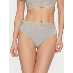 Versace Класически бикини с висока талия Greca Border AUD01050 Сив