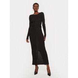 TWINSET Плетена рокля 242TP3043 Черен Slim Fit