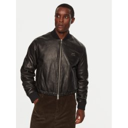 AMI Paris Кожено яке HJK131LH0044 Черен Regular Fit