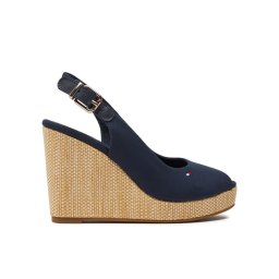 Tommy Hilfiger Сандали Iconic Elena Sling Back Wedge FW0FW04789 Тъмносин