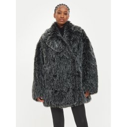 MICHAEL Michael Kors Кожено палто UF4208KF1Q Сив Oversize
