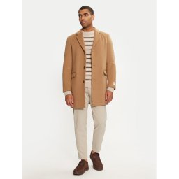Calvin Klein Вълнено палто K10K113664 Бежов Regular Fit