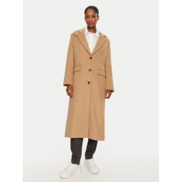 United Colors Of Benetton Вълнено палто 28HFDN069 Бежов Regular Fit