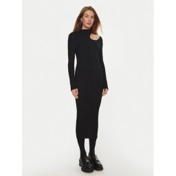 Hugo Плетена рокля Sedennie 50522537 Черен Slim Fit