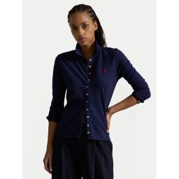 Polo Ralph Lauren Риза 211941176003 Тъмносин Slim Fit