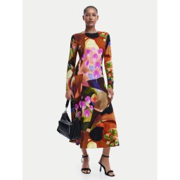 Desigual Ежедневна рокля Petals Lacroix 24WWVW18 Цветен Regular Fit