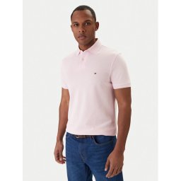 Tommy Hilfiger Тениска с яка и копчета 1985 MW0MW17770 Розов Regular Fit