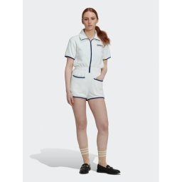 adidas Гащеризон Towel-Terry HT5937 Бял Loose Fit