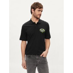 Jack & Jones Тениска с яка и копчета Logo 12246692 Черен Standard Fit