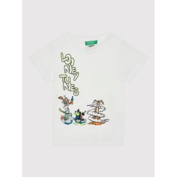 United Colors Of Benetton Тишърт 3U29G103K Бял Regular Fit