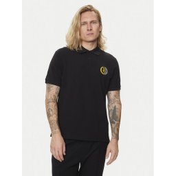 Just Cavalli Тениска с яка и копчета 76OAGG19 Черен Regular Fit