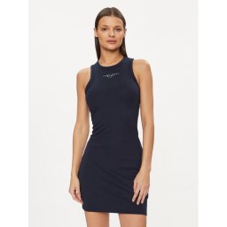 Tommy Jeans Лятна рокля Lala DW0DW17934 Тъмносин Slim Fit