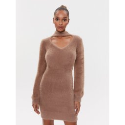 Guess Плетена рокля W3BK0Z Z3BS0 Кафяв Slim Fit
