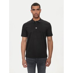 Hugo Тениска с яка и копчета Deabono_D 50517638 Черен Regular Fit