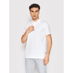 Boss Тениска с яка и копчета Palosh 50471335 Бял Slim Fit