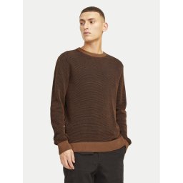 Jack & Jones Пуловер Globe 12258139 Кафяв Regular Fit