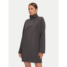 Pieces Плетена рокля 17152929 Сив Loose Fit