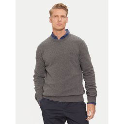 La Martina Пуловер ZMS024 YW106 Сив Regular Fit