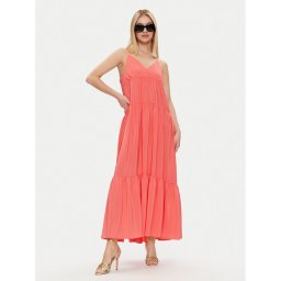 Sisley Лятна рокля 43A2LV05P Коралов Loose Fit
