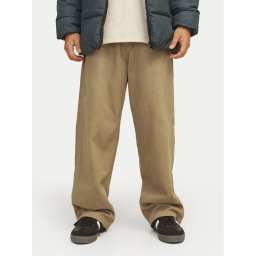 Jack & Jones Junior Текстилни панталони Alex 12262926 Кафяв Loose Fit