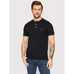 Jack & Jones Тениска с яка и копчета Paulos 12199711 Черен Regular Fit